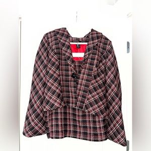 Madison Michelle Red Plaid Skirt Suit Size 14